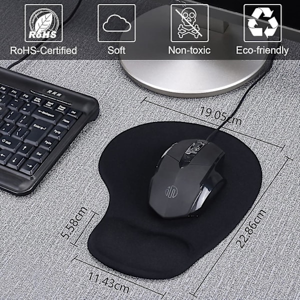 Ergonomisk Musmatta Handledsstöd, Gel-Musmatta Med Halksäker PU-Bas, Mushandledsstöd För Laptop Dator Kontorsarbete Smärta Rel