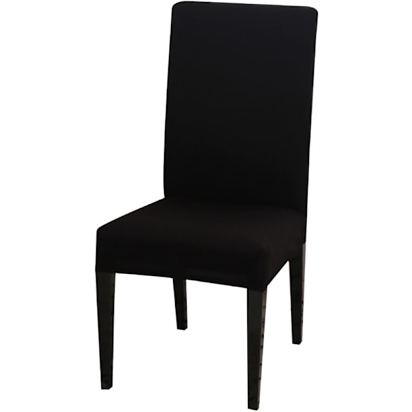 (Svart) Sett med 2 stretch stoltrekk, universelle spisestoltrekk, avtakbare og vaskbare stoltrekk, egnet for bryllup, restaurant, hotell i