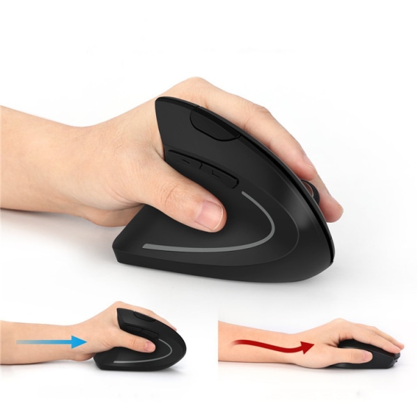 2 st vänsterhänt vertikal optisk mus - Ergonomisk design - Förebyggande av epikondylitmussyndrom - Speciellt avslappnande för armen