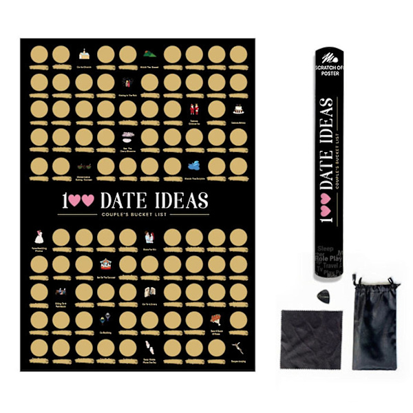 Date Creative Scratch Poster Par Opplevelser Par Inspirasjonsliste Par Svart