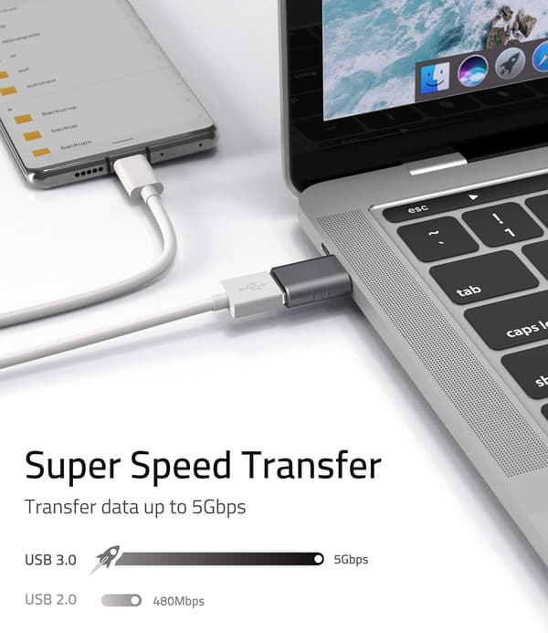 2 kpl USB C - USB -sovitinta 2 pakkausta USB C uros - USB3 naaras, sovitin