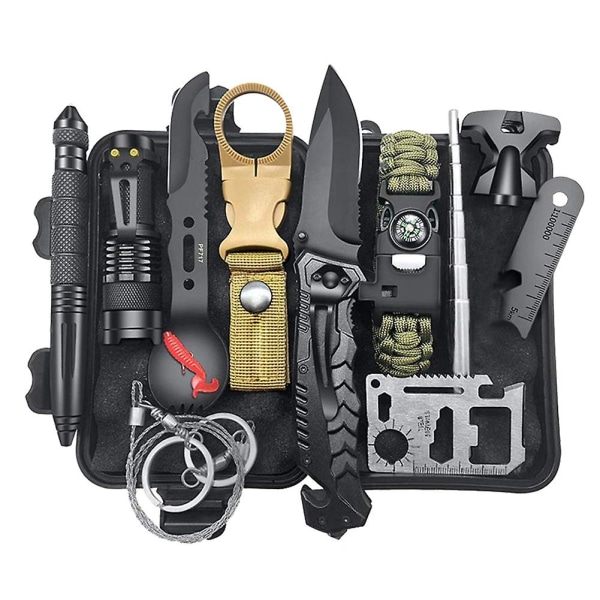 Outdoor Survival Tool Kit 12 i 1 Emergency Survival Kit för läger