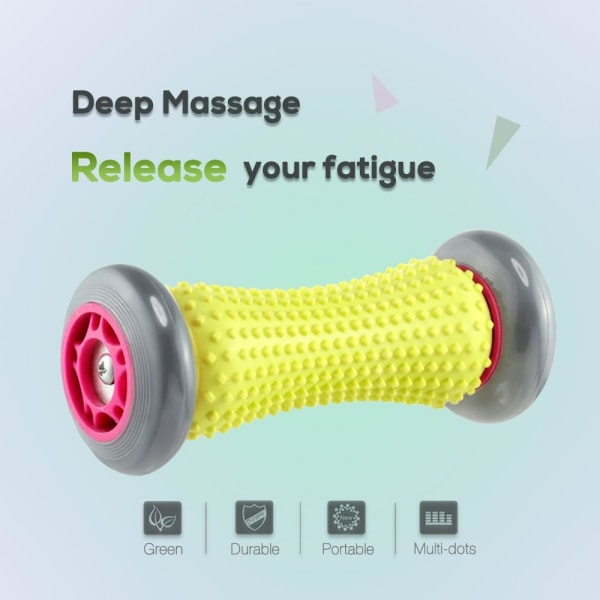 Fodmassager, Shiatsu Refleksologi Stick Håndled og Underarm Bevægelsesmassager til Plantar Fasciitis Genopretning og Anspændte Muskelknuder (Grå).