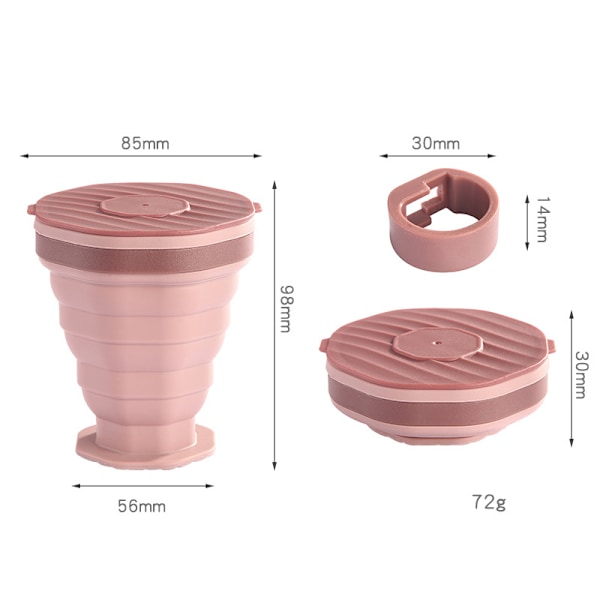 220ml hopfällbar campingmugg med lock 1 st