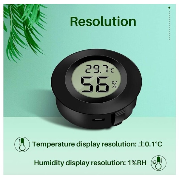 (6 stk. - b) Mini digitalt LCD Termometer Hygrometer Temperatur Fugtighed -5070 ℃ 10% 99% HR Bærbart Termisk Termometer Hygrometer Indikator Til Fra