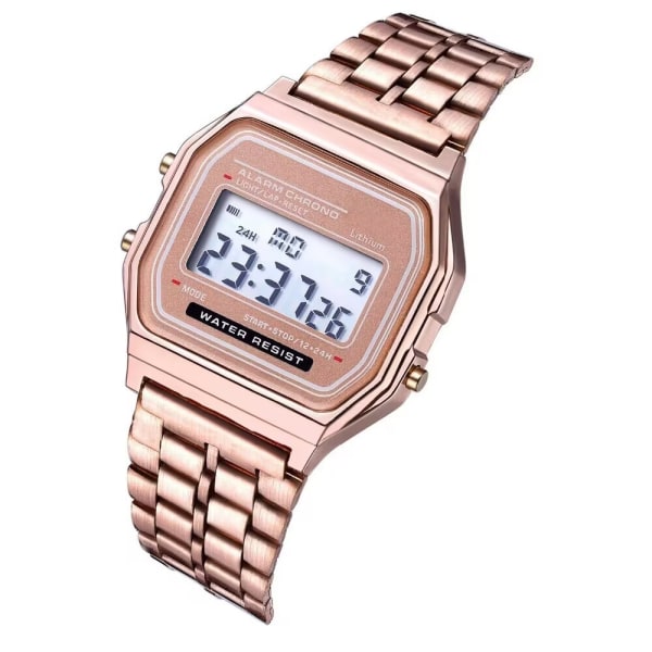 Teräsnauha LED-elektronikello watch ja hopeaa ultraohut elektroninen watch(ruusukulta)