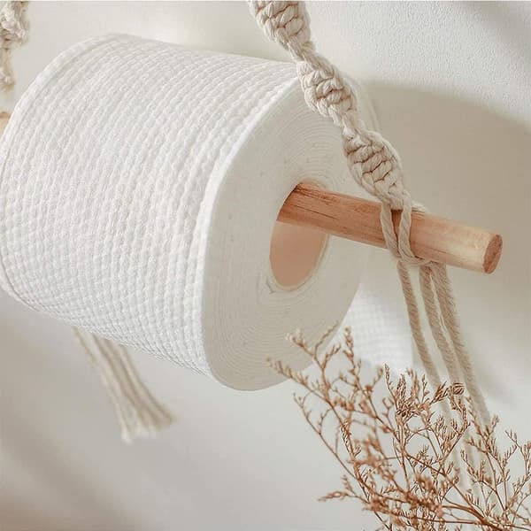 Bomullsrep Håndkleholder, 2 Stykker Hamp Rep Håndkleholder, Vintage Til