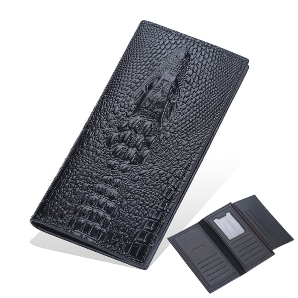 1 stücke herren lange brieftasche retro reißverschluss multi-kartenfach clutch brieftasche