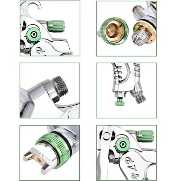 Højtryks professionel malersprøjte trykluftsprøjte sæt strømforsyning med tyngdekraft pneumatisk malersprøjte hvlp 600cc 1.4mm/1.7mm/2.0mm 3 talje dyser