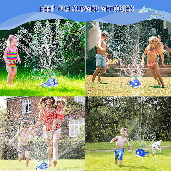 Vattenspridarleksak, valdesign barn sprinkler, vattenspridarleksak med 6 slangleksaker för pool trädgård gräsmatta utomhuslek, sommar