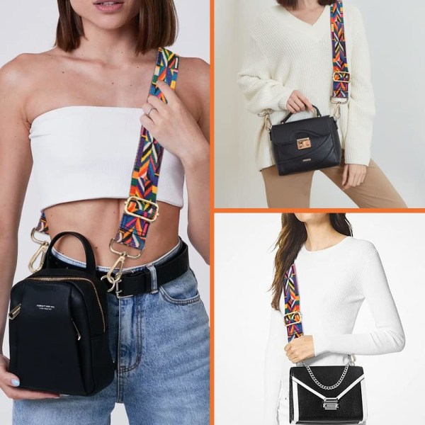 Axelrem för väska Ersättningsaxelremmar Justerbar axelrem för handväskarem Bred etnisk axelrem 3,8 cm för crossbody, handväska
