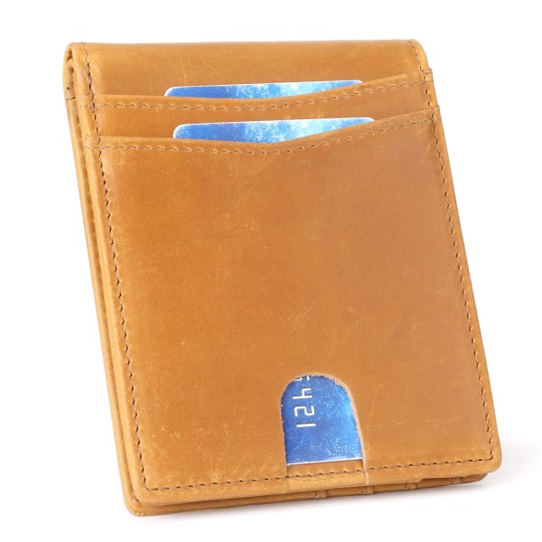 Lommeboken er ultratynn, enkel, tynn og moteriktig (gul)