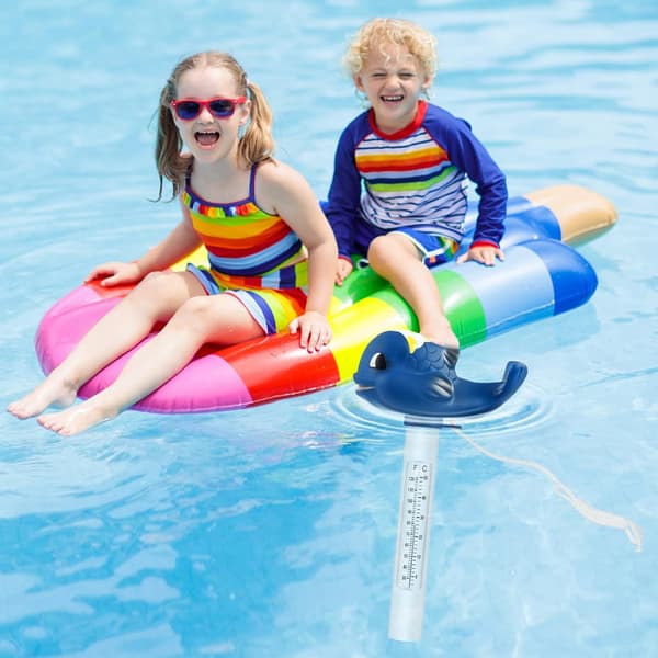 Pooltermometer, Vandtermometer med snor, Swimmingpooltermometer, Brudsikkert, Flydende termometer til isbad, Spabade,