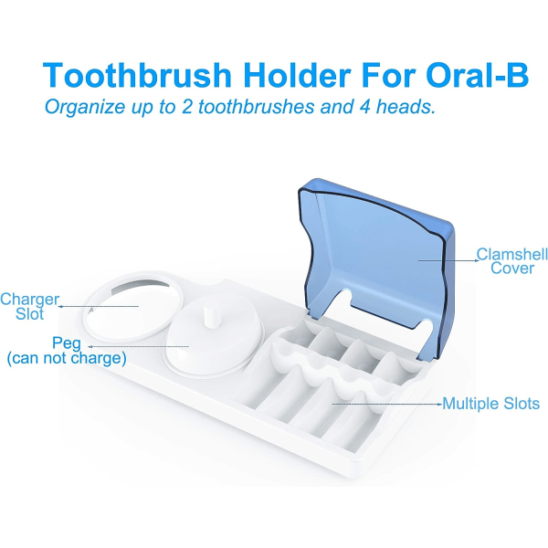 Tandbørsteholder kompatibel med elektrisk tandbørstehåndstykke,