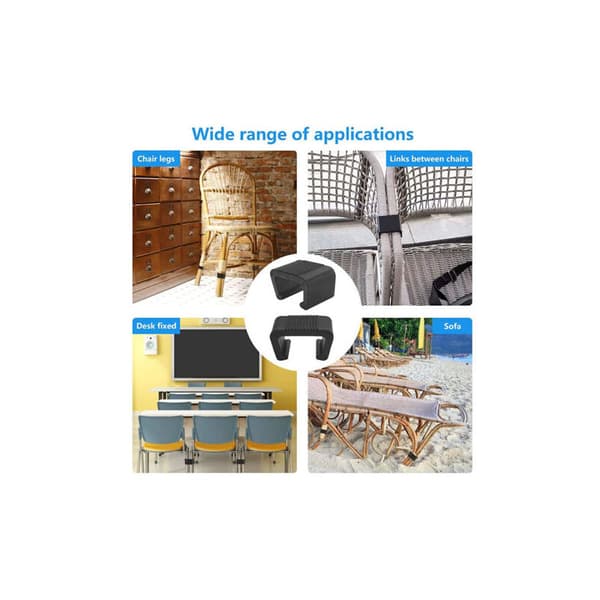 10 Stk. Rattan Møbelclips - 4,3 cm, Udendørs Møbelclips, Havemøbelclips, Rattan Stol Fastgørelser, Sofa Møbel Samlingsmaterialer