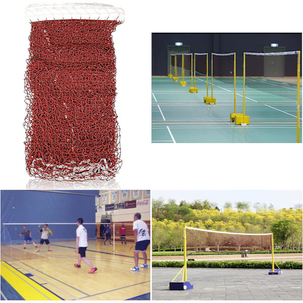 Hopfällbart badmintonnät, bärbart badmintonnät, 610 x 76 cm volleybollnät, justerbart hopfällbart och hållbart badmintonnät för utomhusbruk inomhus eller utomhus