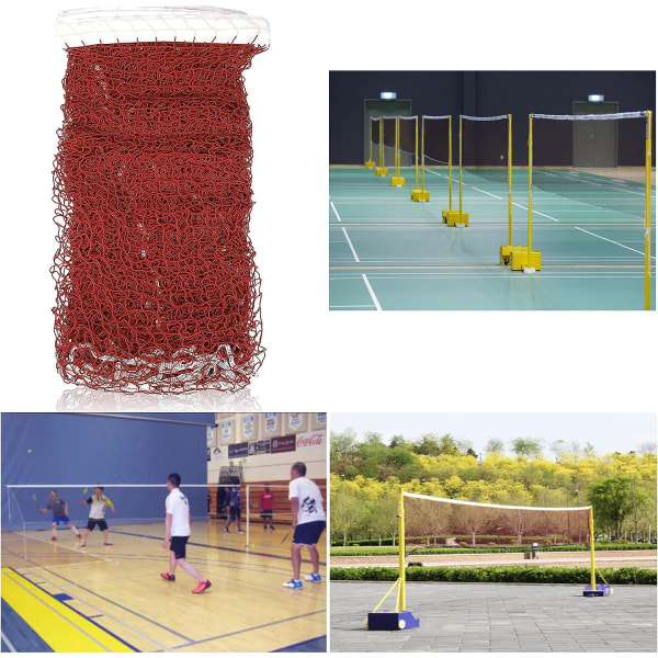 Sammenfoldelig badmintonnet, bærbar badmintonnet, 610 x 76 cm volleyballnet, justerbar, sammenfoldelig og holdbar udendørs badmintonnet til indendørs eller udendørs