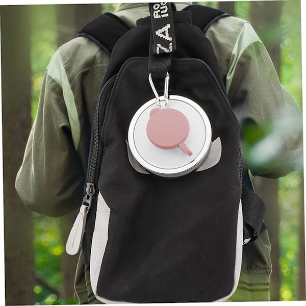 Rosa hopfällbar vattenflaska 500ml Reseflaska Silikon hopfällbar vattenflaska med karbinhake Läckagesäker Campingmugg för utomhusaktiviteter G