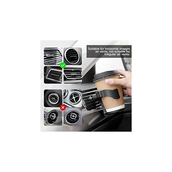 2 kpl auton mukiteline ovelle, auton juomateline, säädettävä auton pidike, auton tuuletusritilään, kuorma-autoihin, matkailuautoihin