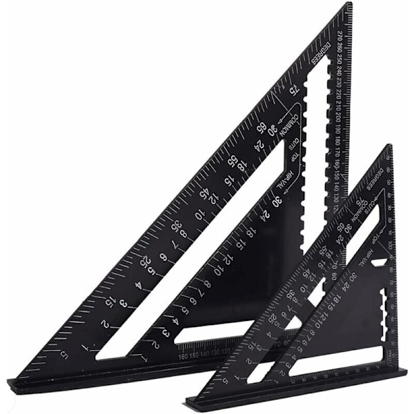 Multifunktionell snickarvinkel 18cm och 30cm, Aluminium metall triangel Linjal Trusquin Guide Rätvinkel 45 90 GRADER/VERKTYG SNICKARE/VERKTYG FÖR