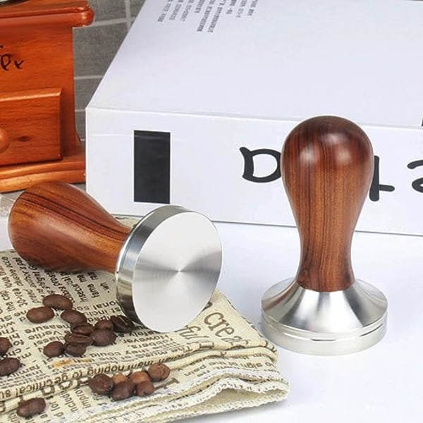 Kaffe Tamper, Kaffe Tamper, Espresso Tamper, Rustfrit stål Kaffe Press Tamper med silikonepude, Designer Kaffe Stempel Sæt, Kaffe Press Tamper