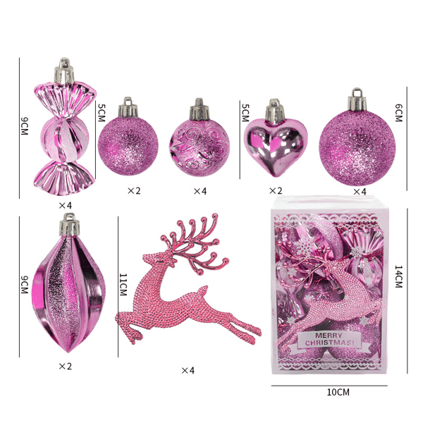 Julkula, juldekoration, festlig atmosfär, julgranshänge, älgkaramell (rosa)