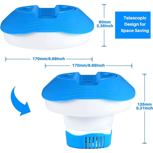 Pooler och badtunnor Flytande diffusor, flytande klor