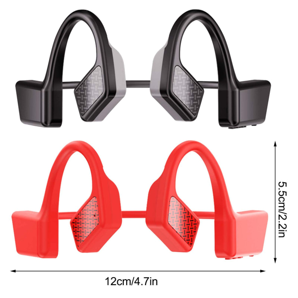 Trådlösa Bluetooth hörlurar Kabelanslutna Outdoor Sports Headset -Röd