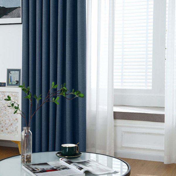 Mørkleggingsgardiner for soverom, isolerte nellikgardiner for stue, sett med 2 paneler (53 x 106 tommer)