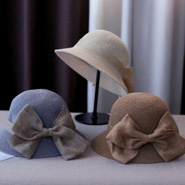 Kvindernes Strand Spand Hat Blød Sløjfe Knude Baseball Cap Fødselsdag Strand Hat