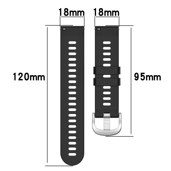 1 stk (svart) 18mm klokkestropp, hurtigutløsbare silikonklokkebånd for menn og kvinner