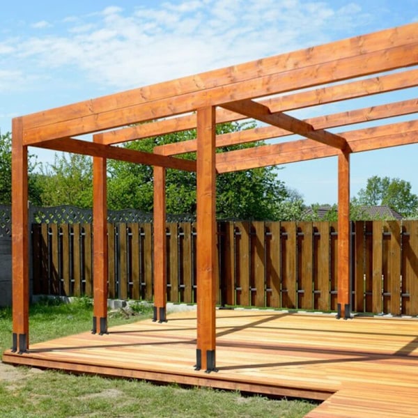 Säädettävä siltapalkin tuki, 4 pohjapalkin tukea pergola-tukeen, siltapalkki, postilaatikko