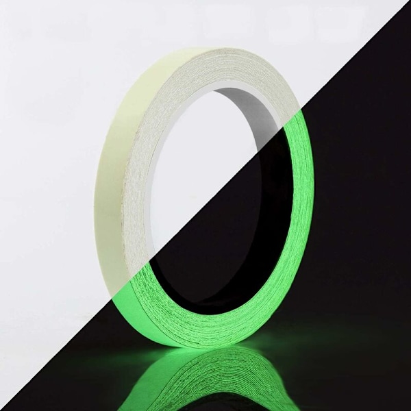 Ahlsen Scotch Fluoresoiva 10m x 1.5cm, Fluoresoiva pysäytysnauha, Pimeässä hohtava teippi, Vihreä valoisa teippi, vihreä fosforoiva teippi