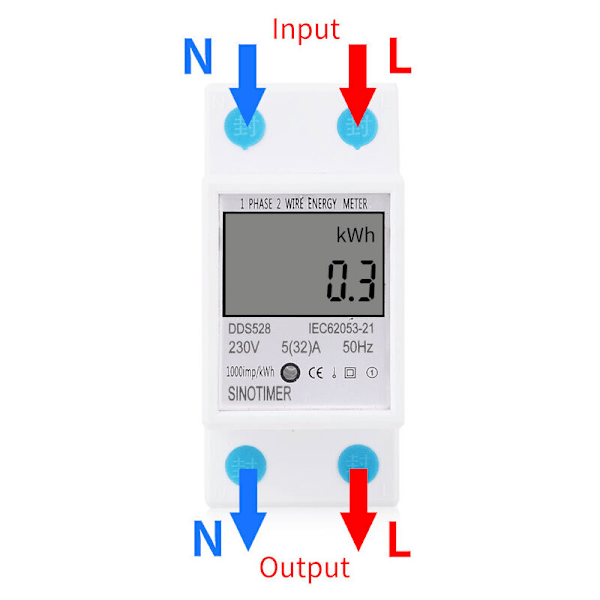 DDS528 Multifunktionell intelligent digital display Effekt 230V enfas skenmonterad wattimmemätare