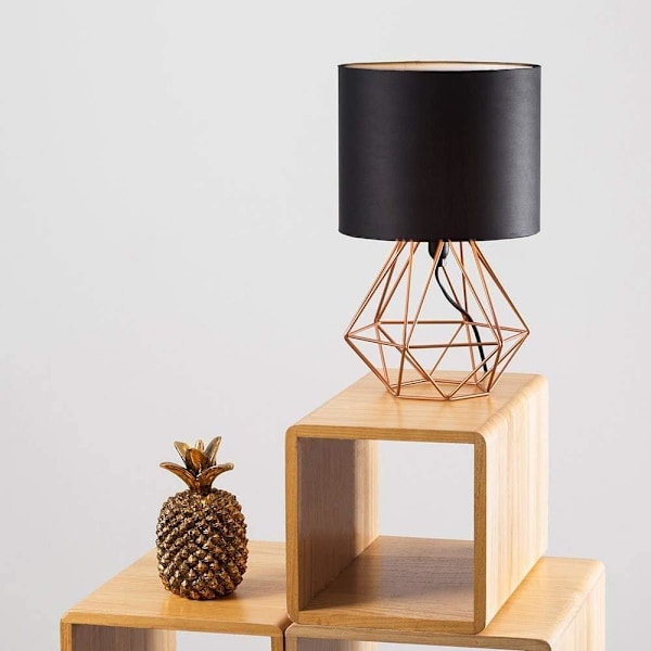 Bordlampe moderne polyhedral LED bordlampe stue soverom skrivebord nattbord lampe bryter linjelampe gulvlampe