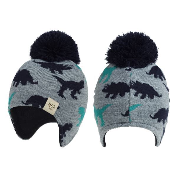 Stickad babyhatt halsduk set vinter varm pojkar flickor mössa fleecefoder småbarn barn hatt med pompom S