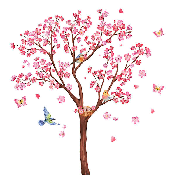 (88*104cm) Väggdekaler Växter Och Blommor Till Den Japanska Stilen Väggdekaler Bakgrund Vägg Dekoration Väggdekaler Självhäftande Väggdekaler