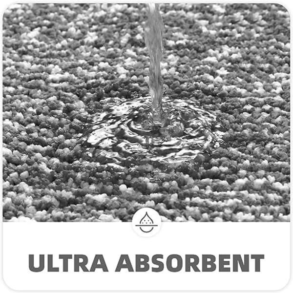 Mörkgrå, 50x75cm halkfri badrumsmatta, maskintvättbar absorberande duschmatta, mjuk för badrum, kök