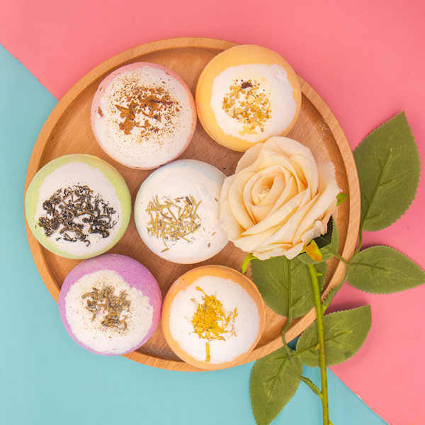 Bath Balls Bath Salt Blast Balls, perfekt til boblebade og spabade, perfekt til fødselsdagsgaver 6 stykker