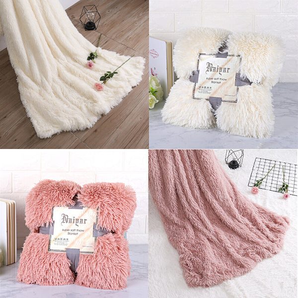 Hyggelig Pels Tæppe Mikrofiber Stue Tæppe Fleece Tæppe Sofa Tæppe Daglig Stue Aircondition Tæppe Sofa Seng Lys (Syv Farver Lys80x12