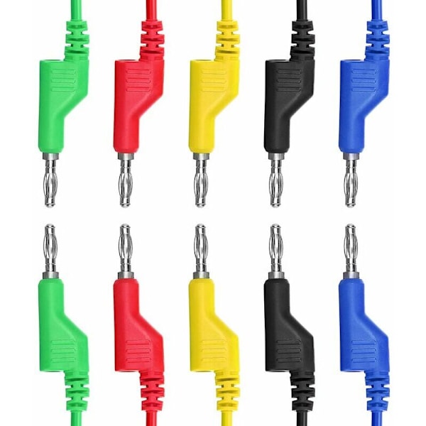 5 st 4mm Flexibel Silikon Testkabel Banan Banan Kabel För Multimeter längd 1m, 1000v/20a