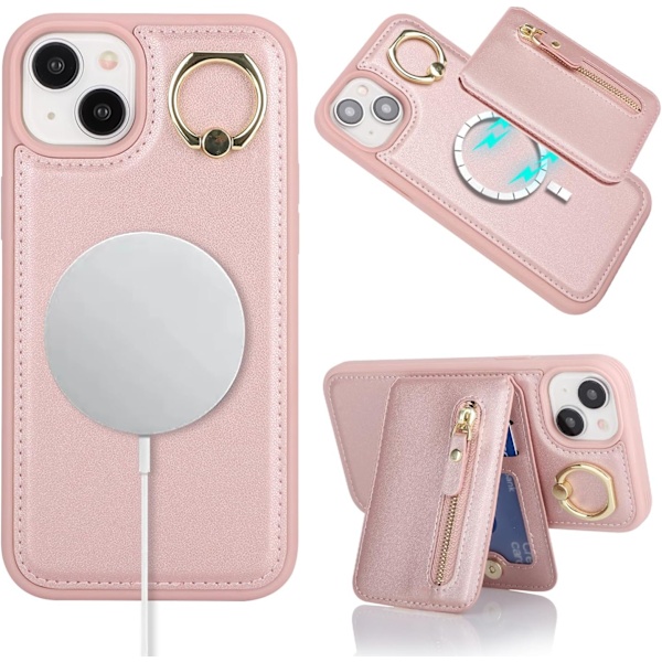 iPhone 13 Nahkakotelo - Ruusukulta