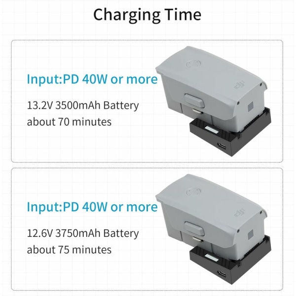 USB-akku latauslaite PD/QC:llä DJI Air 2S:lle, Mavic Air 2 dronelle, Hub-latausaseman lisävarusteet