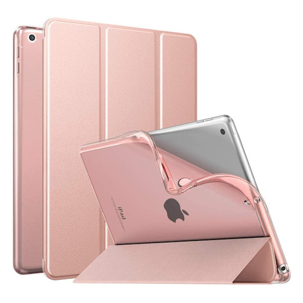 iPad 10.2 Etui (Rose Gold, iPad Ikke Medfølger) til 2021 iPad 9. generation/2020 8. generation iPad/2019 7. generation iPad, Blød Mat Bagside Tynd S