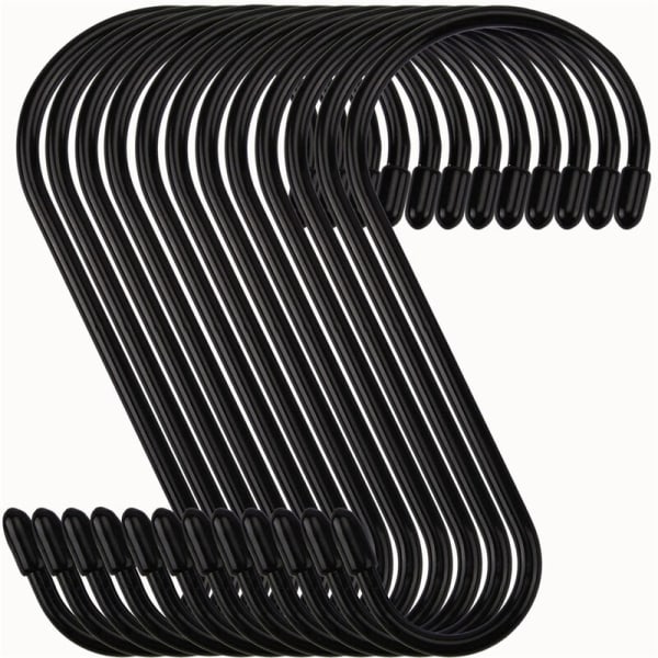 12 Pack Heavy Duty S Shape Hooks Multiple uses Tools, Large Vinyl Coated S Hooks (6 Inch)