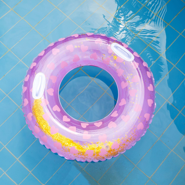 Sööt tüdrukute inflateable säravate helmestega ujumisring täiskasvanutele