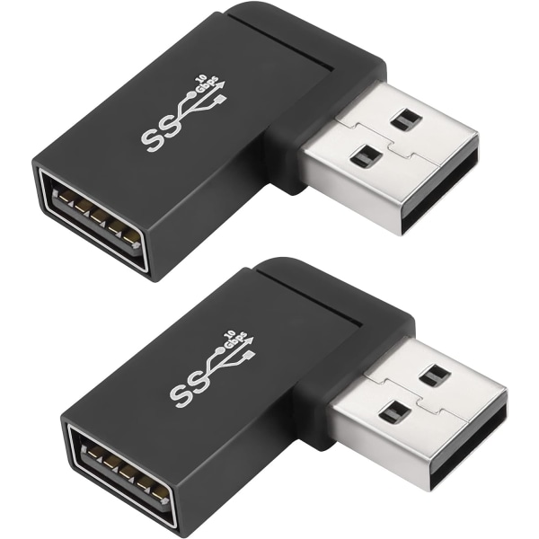 USB 3.1 90° vinklet 10 Gbps USB 3.1 hann-til-hun-adapter, høyre A