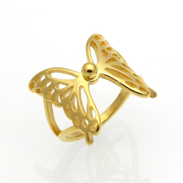 Fjärilsvingar flygande ihålig ring ring för kvinnor stapelbar ring mode ring semester present