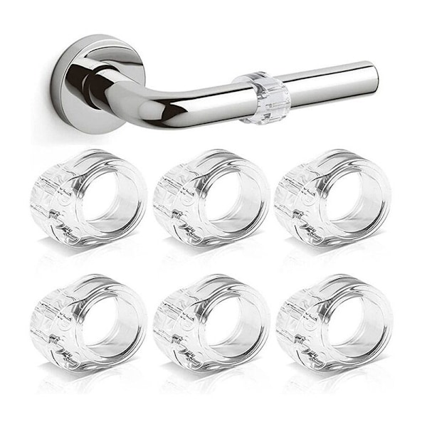 12 Delar Skyddshandtag Porte, Transparent dörrhandtag-handtagsstopp, handtag vägghållare Väggdörr rumbox rumbox stängningar, för väggar fönster