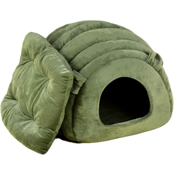 Katteseng Caterpillar Form Katt og Hundehus Plysj Myk Kjæledyrseng Vaskbar Hunde- og Kattepute Seng Egnet for Små Hunder og Katter 40*35*35cm